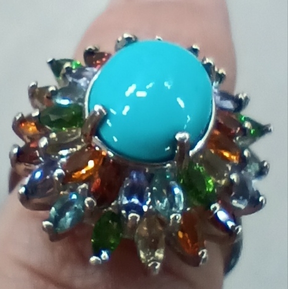 Sleeping Beauty Turquoise Sterling Silver Ring Gemstones - Picture 5 of 9